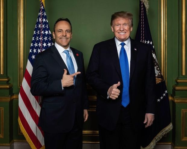 Kentucky Gov. Matt Bevin (R) poses with President Donald Trump