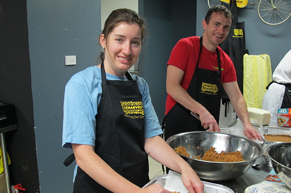 Bloomberg Employees in Sydney spent a morning volunteering for OzHarvest to cook food for needy and disadvantaged people in the area.