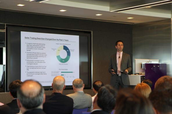 Greenwich Associates Kevin McPartland presents results of new research on the Sales Trader of the Future at Bloomberg Headquarters on June 25