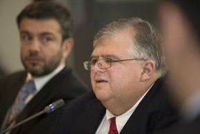 Mexico Central Bank Governor Augustin Carstens speaks at new Bloomberg offices.