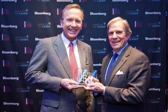Neil Bush with Peter Grauer.