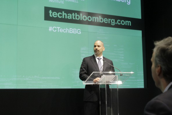 Bloomberg CTO Shawn Edwards kicked off the Cornell Tech @Bloomberg series, introducing Michael R. Bloomberg.