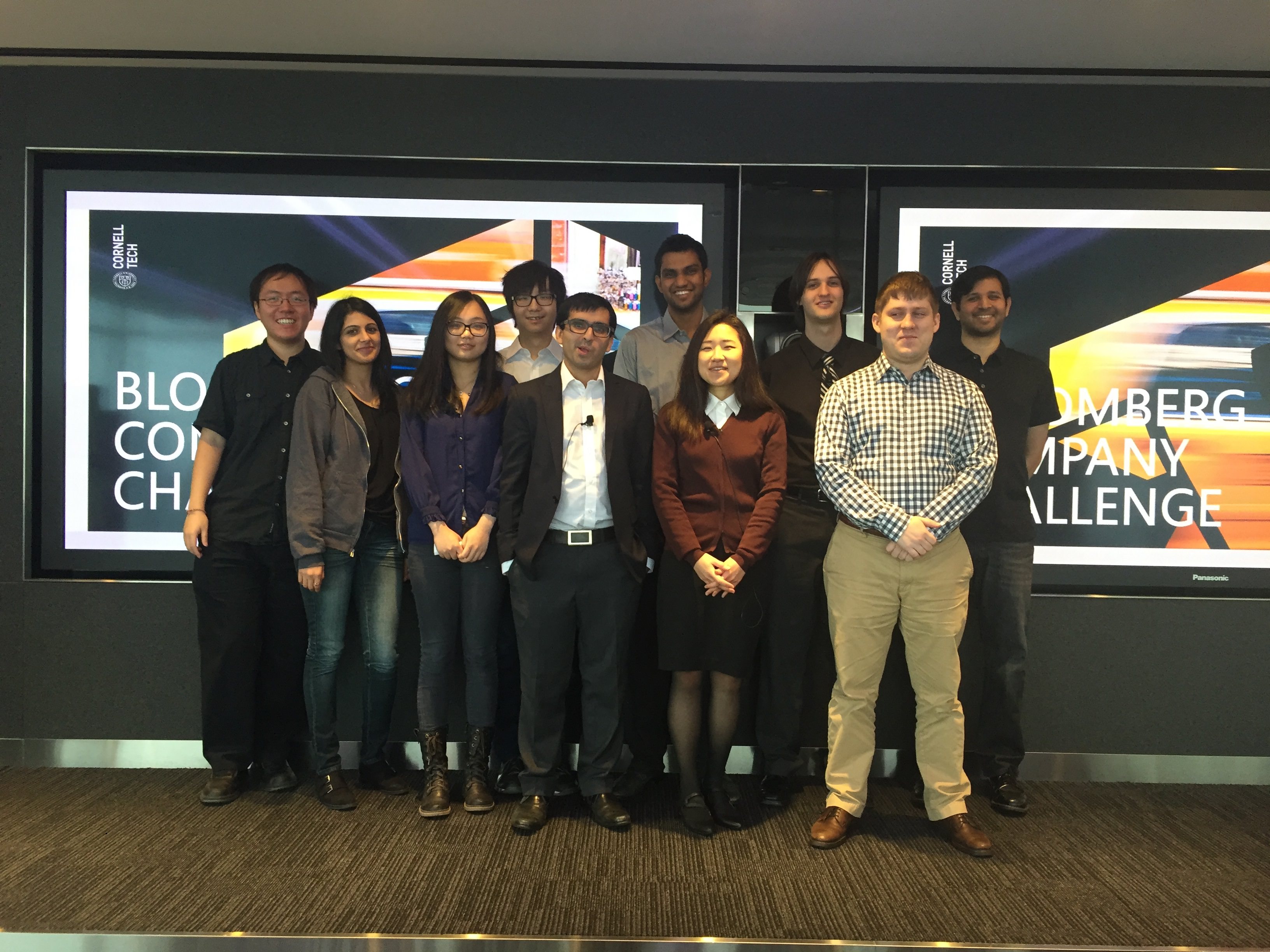 Left to right: Christopher Hong, Rakhee Kher, Mengjue Wang, Ming Chen, Karan Bir, Shreyas Kulkarni, Hesed Kim, Brendan Ritter, Greg Tobkin, Clario Menezes