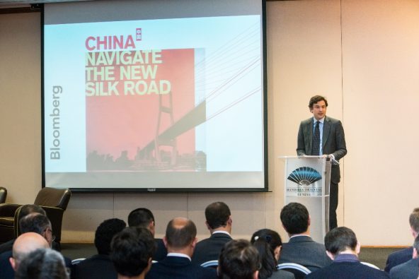 Guillaume Barazzone, Mayor of Geneva, delivers a keynote speech.