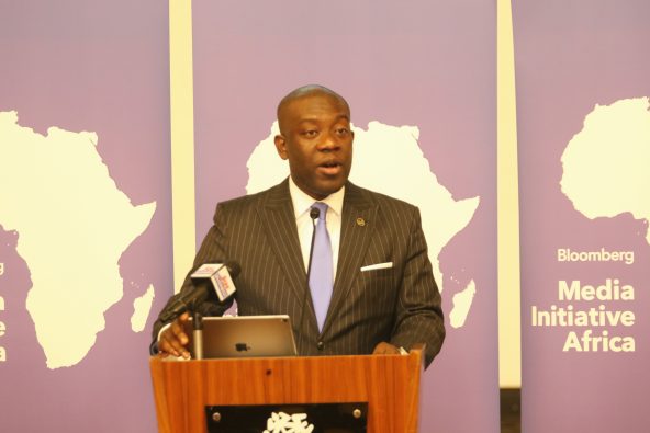 Minister for Information, Hon. Kojo Oppong Nkrumah, speaks at the launch